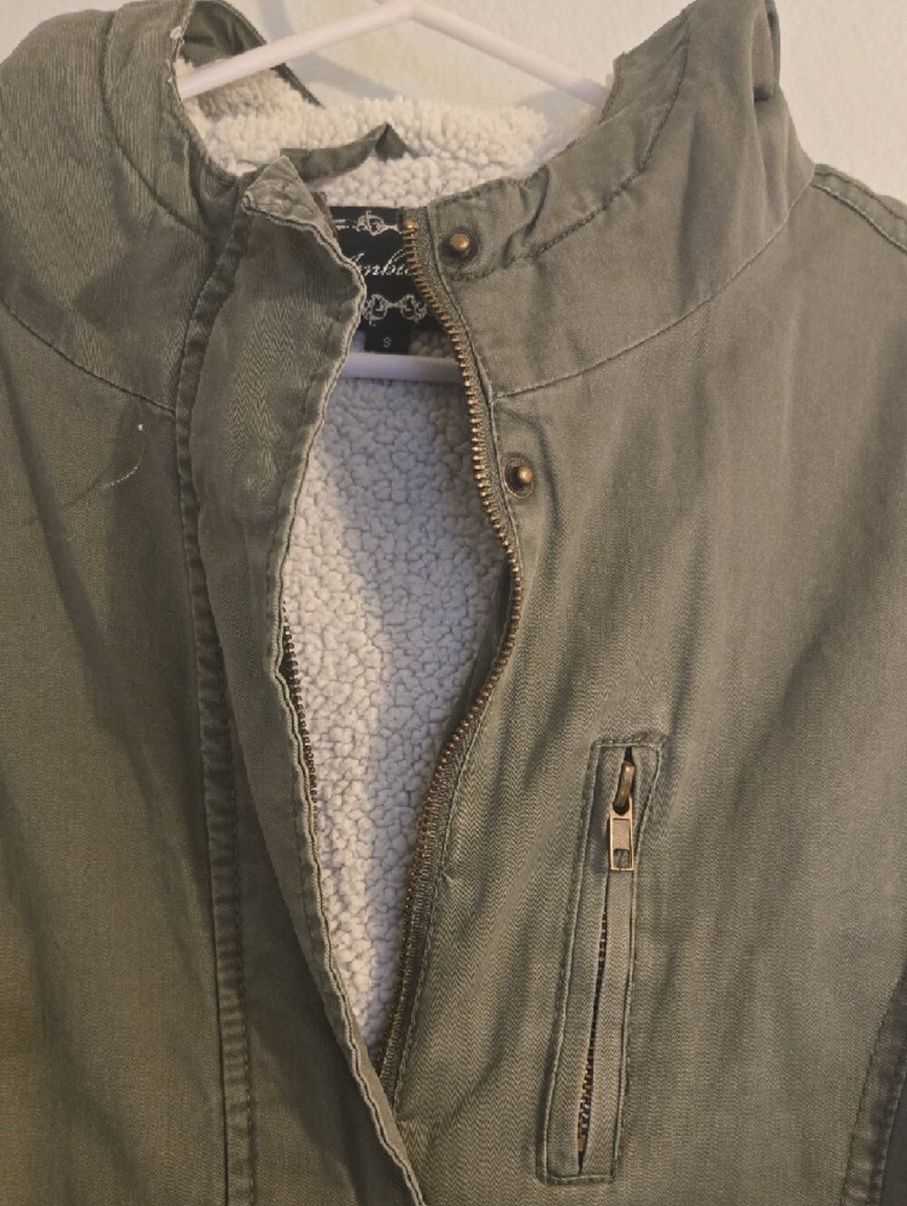 Ambiance Olive Utility Drawstring Parka Jacket - Picture 3 of 6